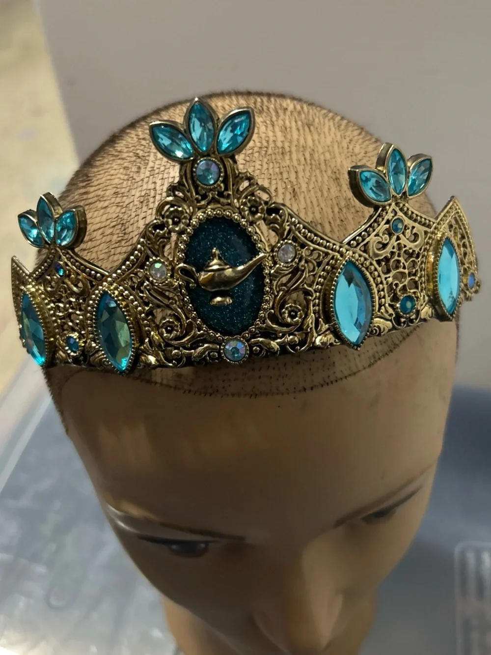 Disney Gold Filigree Tiara with Blue Gemstones